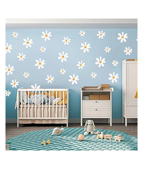 iShopping - White Daisy Flower Wall Stickers For Home Decor
