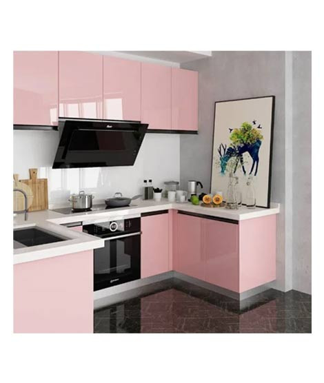 iShopping - Baby Pink Wallpaper PVC Sheet For Kitchen Cabinet Door