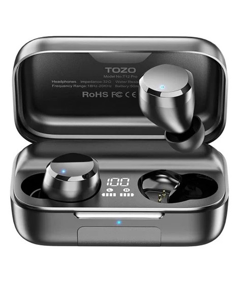iShopping - Tozo T12 Pro Wireless Bluetooth Earbud Black
