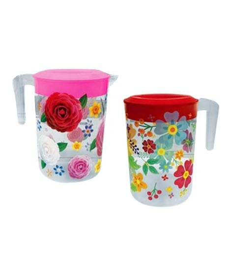 iShopping - TPWfamily Flower Printed Water Jug Pack Of 2
