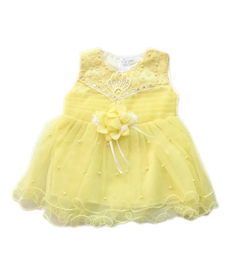 iShopping - Komfy Fancy Baby Frock Yellow (NBG032)