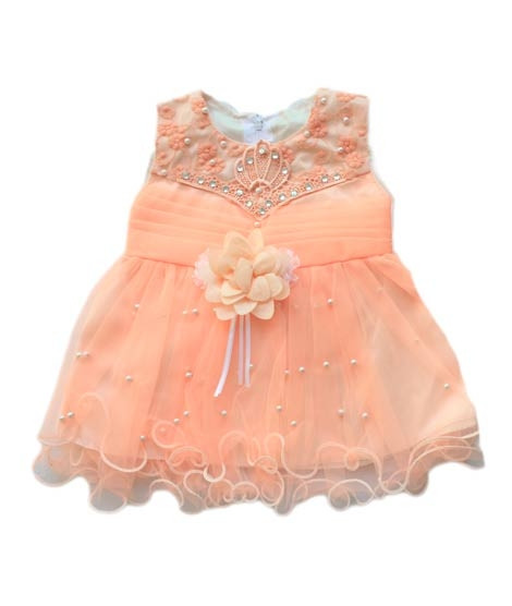iShopping - Komfy Fancy Baby Frock Peach (NBG033)