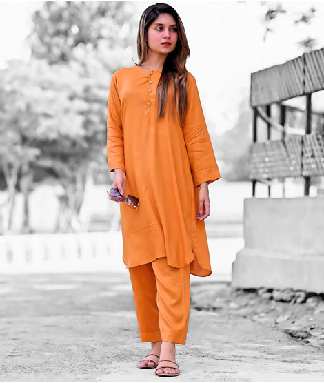 iShopping - Vcare Natural 2 Pieces Casual Suit For Women Orange