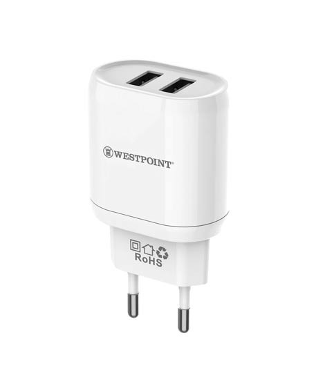 iShopping - Westpoint 2.4A Dual Port Charger White (WP-13)