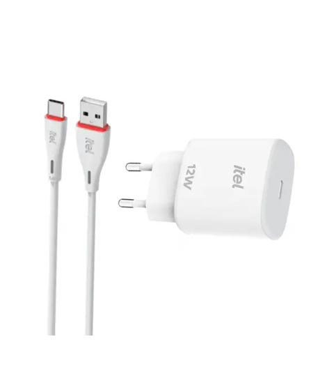iShopping - Itel ChargerLite 12W Adapter With Type C Cable White (ICW- 121EC)