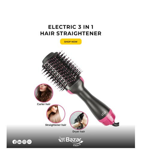 iShopping - Bazar Chalo 3 in 1 Hot Air Straightening Brush