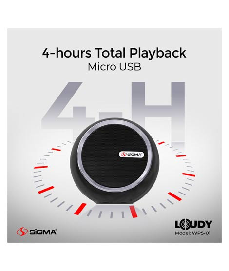 iShopping - Sigma Loudy Portable Speaker - Black (WPS-01)