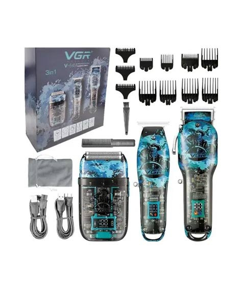 iShopping - VGR 3 In 1 Professional Premium Grooming Kit Blue - (V-645)