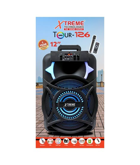 iShopping - Xtreme Tour 125 12" Rechargeable Wireless Speaker With 5 Knobs