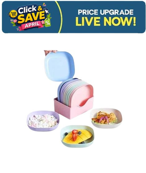 iShopping - Matrix Plastic Plate with Stand - 10Pcs