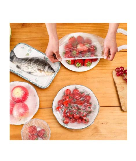 iShopping - Matrix Disposable Plastic Stretchable Bowl Covers - Pack Of 100