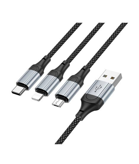 iShopping - Hoco Fresh 3-In-1 Charging Wire Black (X102)