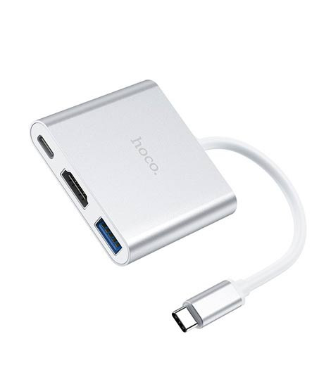 iShopping - Hoco Easy use Type-C hub Silver (HB14)
