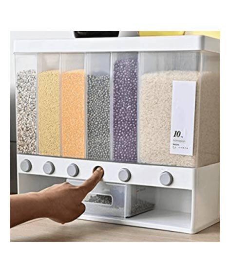 iShopping - Wall Mounted Rice and Cereal Dispenser with 6 Compartments