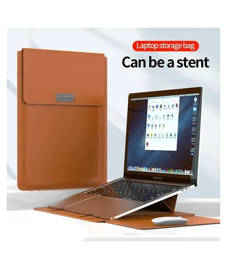 iShopping - Leather Laptop Sleeve Bag with Stand (11-12inch)
