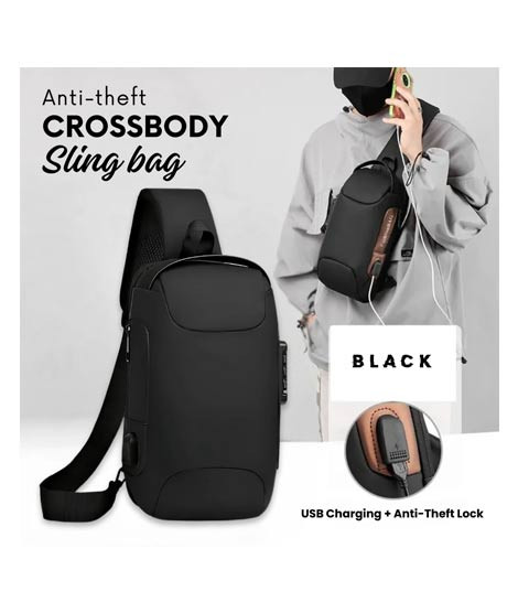 iShopping - New Crossbody Anti-theft Sling Bag Black