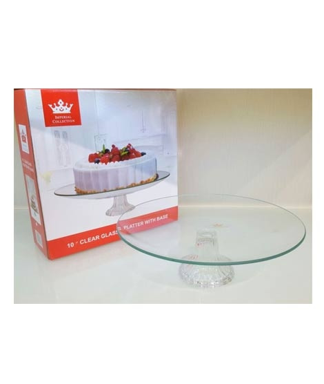 iShopping - Easy Shop 10" Round Shape Footed Glass Cake Stand