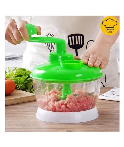 iShopping - Easy Shop Sharp Blades Manual Hand Chopper Green
