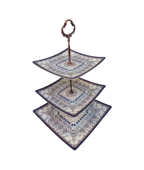iShopping - Easy Shop Colorful Melamine Three Floor Tiered Cake Stand - Square
