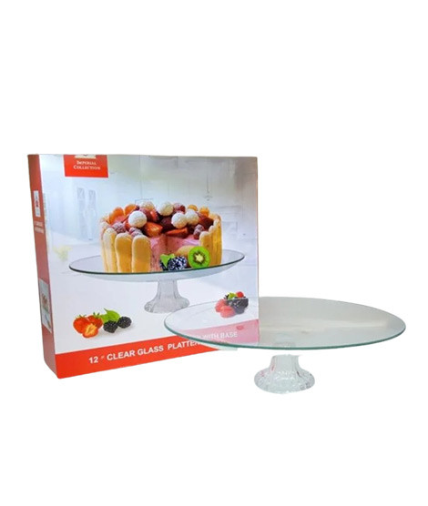 iShopping - Easy Shop Imperial Collection Glass Cake Stand Round - 12 inches
