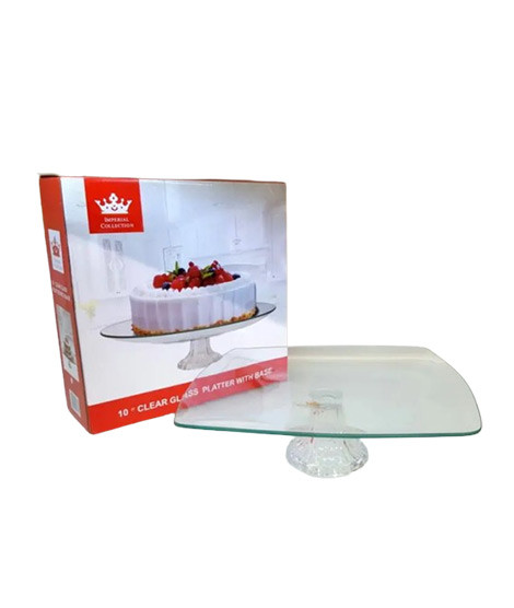 iShopping - Easy Shop Imperial Collection Glass Cake Stand Square - 10 inches