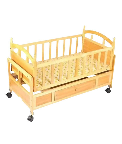 iShopping - Easy Shop Wooden Baby Swinging Cradle with Attached Drawer