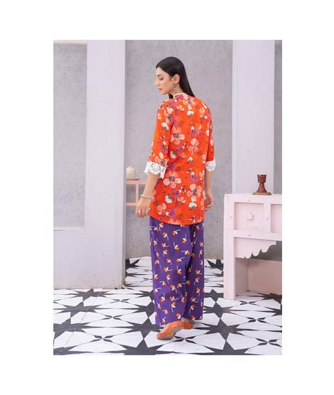 iShopping - Ahlam Rustin Lace Printed Lawn Kurta Set 2-piece