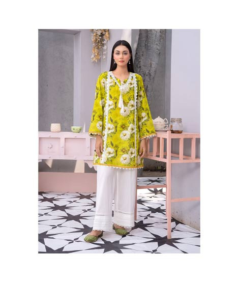 iShopping - Ahlam Daisies N Tassels Lawn Kurta Set 2-piece