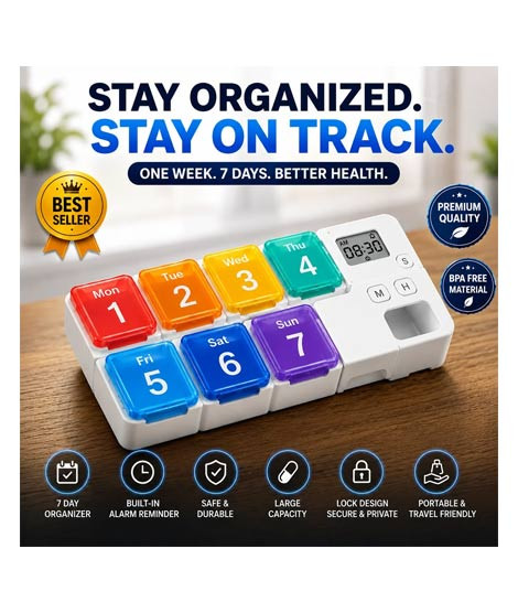 iShopping - 7-Day Pill Organizer With Reminder Alarm