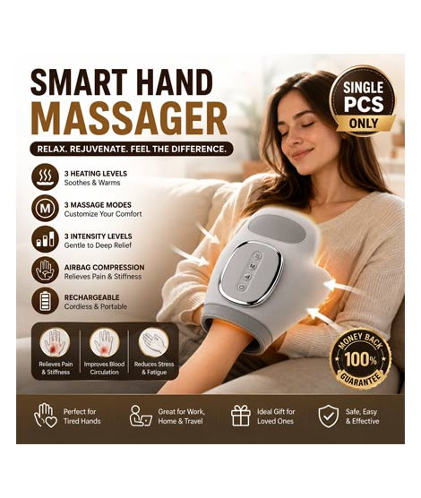 iShopping - Smart Hand & Wrist Pain Relief Therapy Machine with Heat & Massage