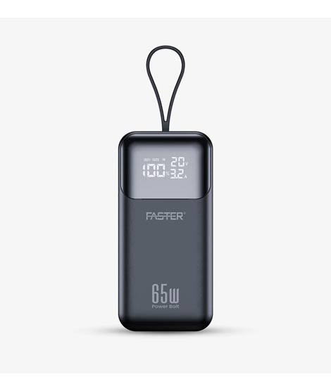 iShopping - Faster 65W Power Bolt 20000mAh Power Bank Black