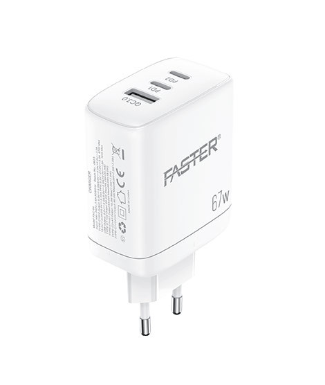 iShopping - Faster USB-C Super Fast Charging Wall Charger with PD Cable White (PD-67W)