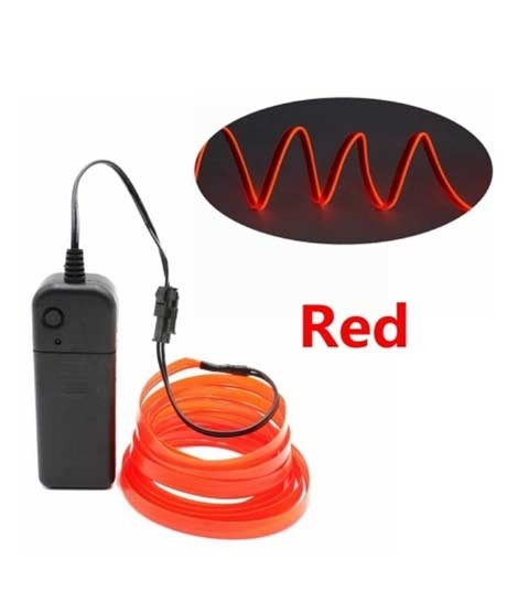 iShopping - Ferozi Traders EL Wire Flexible Neon Glow Strip Light Red (15ft)