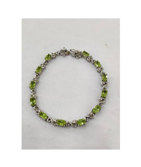 iShopping - Gilgit Bazaar Peridot Stone Silver Bracelet (19)