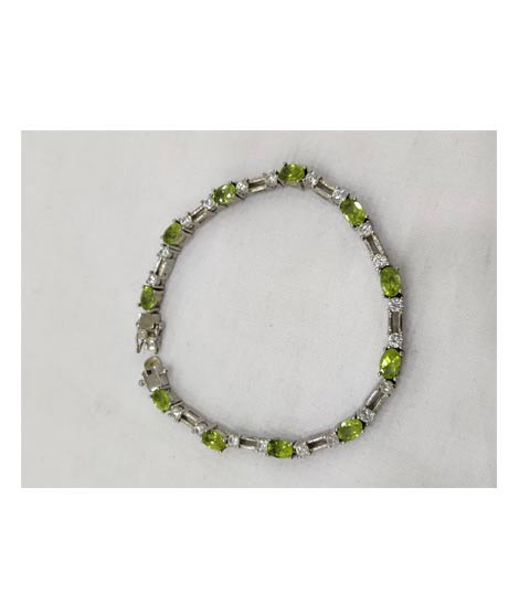iShopping - Gilgit Bazaar Peridot Stone Silver Bracelet (20)