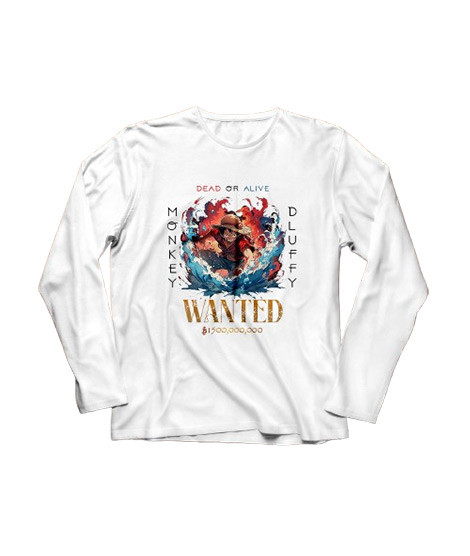 iShopping - Genteez Luffy Digital Printed Full Sleeves T Shirt For Men