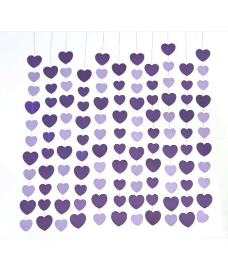 iShopping - Global Traders Paper Heart Wall Hanging Purple