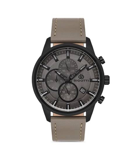 iShopping - Bigotti Leather Men's Watch Grey (BG.1.10356-5)