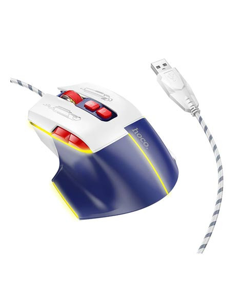 iShopping - Hoco Overlord Luminous Gaming Wired Mouse Blue White (GM31)