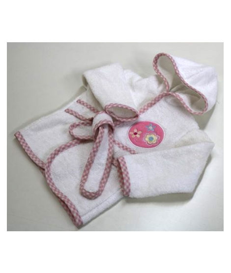 iShopping - Home N Baby Flower Design Baby Bathrobe White / Pink
