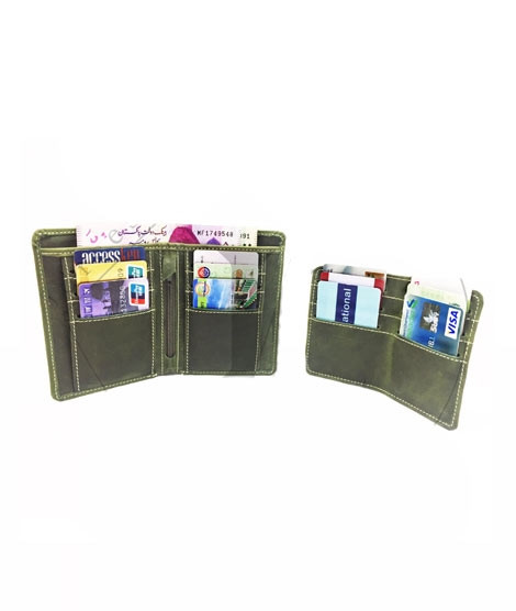 iShopping - Idrees Leather Wallet With Card Holder For Men Green