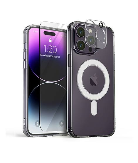iShopping - VRS Design Terra Guard Magsafe Crystal Case, Screen & Camera Protector For iPhone 14 Pro Max - Clear (AMT-8117)