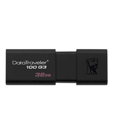 iShopping - Kingston DataTraveler 100 G3 32GB USB 3.0 Black Flash Drive (DT100G3/32GB)