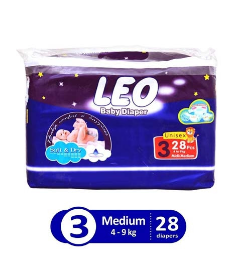 iShopping - Leo Blue Baby Diaper Regular Medium 4-9 KG Pack Of 28