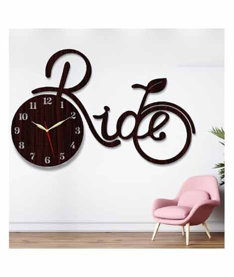 iShopping - LookNBuy Ride 3D Wooden Wall Clock (0020)