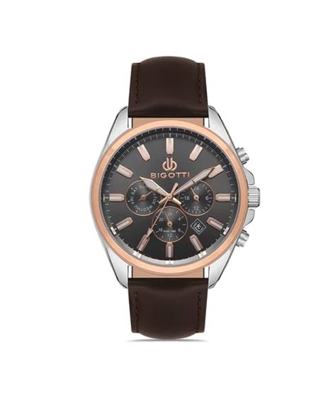 iShopping - Bigotti Leather Men's Watch Brown (BG.1.10329-3)
