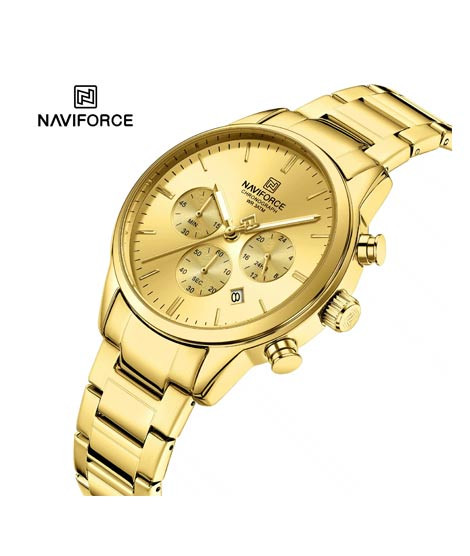 iShopping - Naviforce Executive Chrono Watch For Men Golden (NF-8076-4)