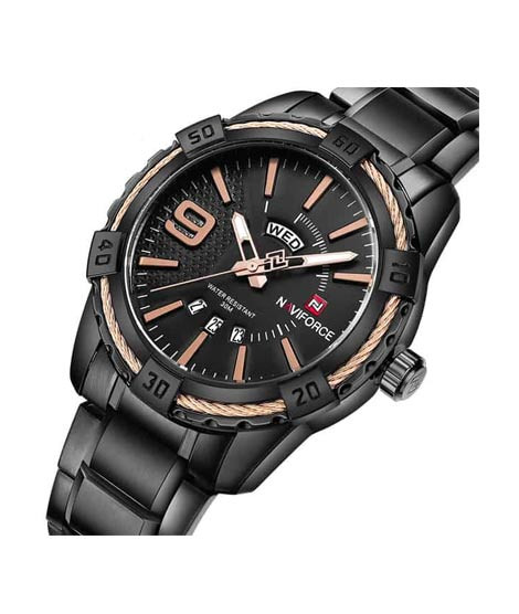 iShopping - Naviforce Day & Date Edition Watch For Men - Black (NF-9117-5)