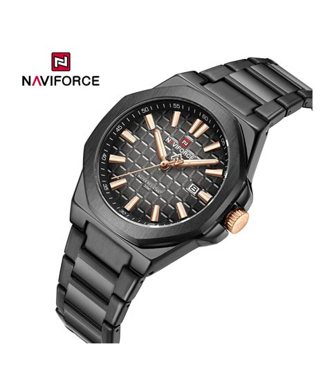 iShopping - Naviforce Signature Textured Watch For Men Black (NF-9258-2)