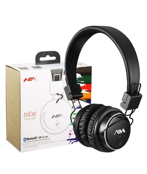 iShopping - NIA Q8 Bluetooth Stereo Headset Fold-Able Black